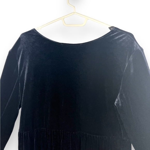 Expo Vintage Scoop Neck Long Sleeve Velvet Shift Dress, Midnight Blue, Size 14 - Picture 6 of 8